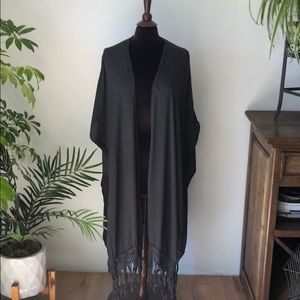 Long boho poncho / swim cover up